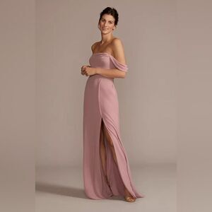 Celebrate DB Studio Dessert Coral Chiffon Off-the Shoulder Dress Size Women's 20